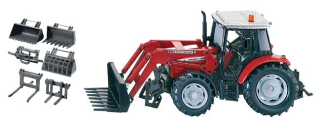 Massey Ferguson 894 met Voorlader en Accesoire set Siku 3653