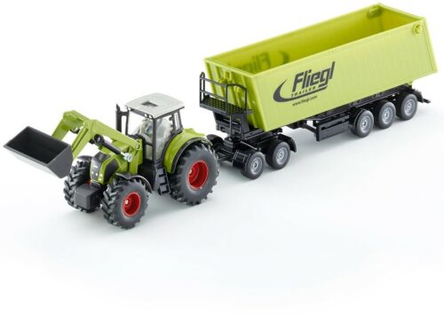 Claas met Voorlader, Dolly en Kiepwagen met Kantelbak