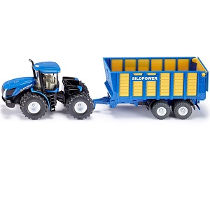 New Holland T9.560 met Opraapwagen Siku 1947