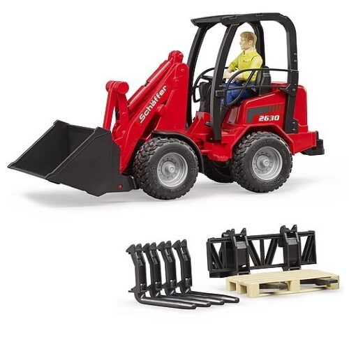 Bruder Schaffer 2630 Compacte Minishovel met Accessoires en Speelfiguur Bruder 2191