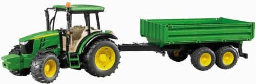 Bruder John Deere 5115M met Aanhanger Bruder 2108