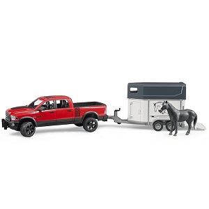 Bruder RAM 2500 Power Wagon met Paardentrailer en Paard Bruder 2501