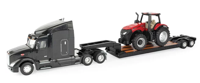 Peterbilt 579 met Semi Dieplader en Case IH 380 Magnum ERTL 47369